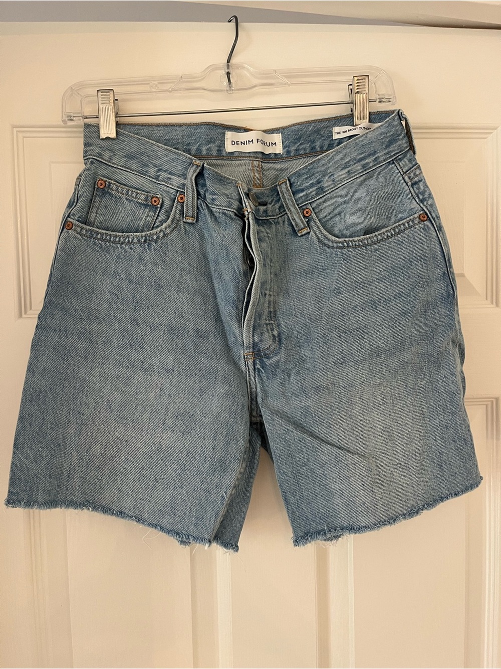 Denim Forum Light Wash '90s Baggy Cut-Off Denim Shorts